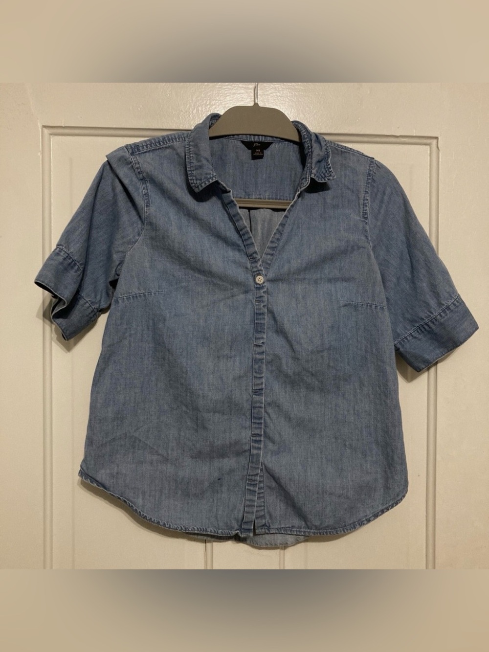 J. Crew Denim Chambray Button-Up in Light Blue